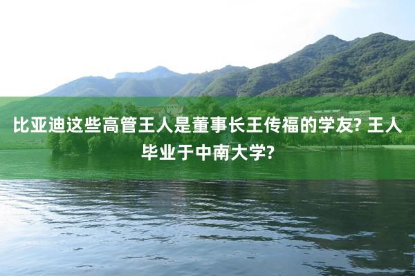 比亚迪这些高管王人是董事长王传福的学友? 王人毕业于中南大学?